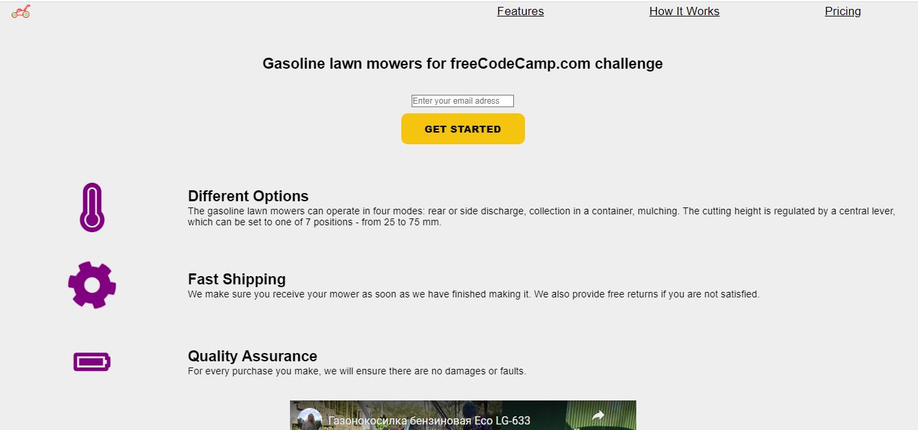 my fourth project - Product landing page